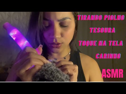 TIRANDO PIOLHO/TOQUE NA TELA/CARINHO NA TELA #asmrsounds #asmr