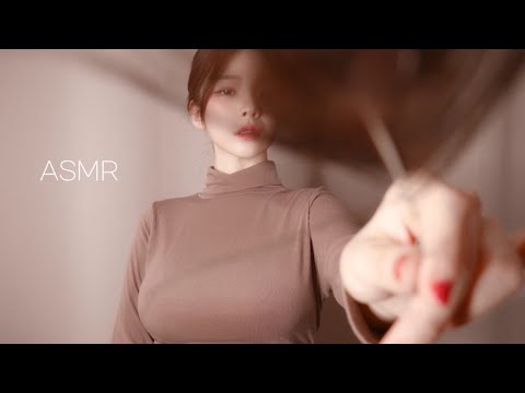 ASMR Brushing You 😌🧹 눈이 감기는 편안한 브러싱과 귓 속 깊이 파고드는 여러겹의 팅글 가득 인어디블 입소리 Inaudible mouth sounds│시각적 팅글