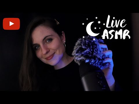 LIVE ASMR 🌙 - Un petit live improvisé ❤️ (Scratching, mic brushing, soft singing, tapping, ....)❤️