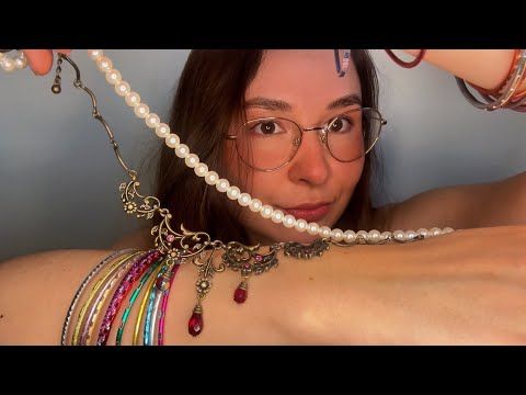 asmr jewelry roleplay, trying tingley and sparkly jewelry on my bestie 💎💍🫅