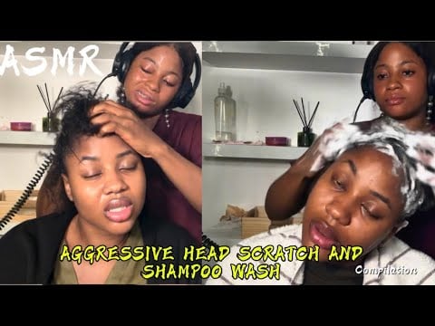 ASMR✨AGGRESSIVE HEAD SCRATCH AND SHAMPOO WASH/ COMPILATION 