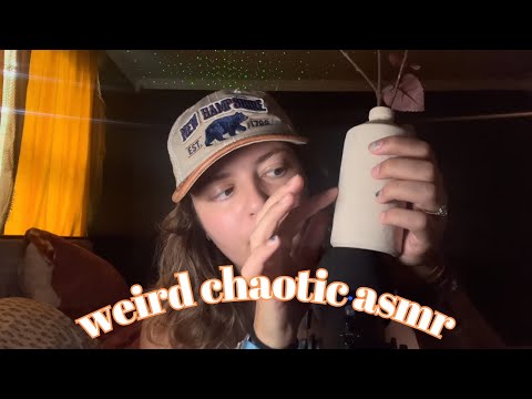 new WEIRD CHAOTIC ASMR because i’m an amateur… mouth sounds | hand movement | fast & aggressive