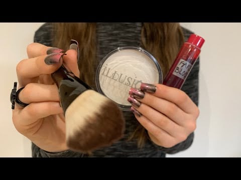 ASMR doing your Halloween makeup! | actual camera touching | hair brushing | lo-fi | no talking