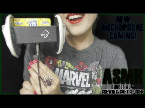 ASMR 🍬Bubble Gum Chewing Soft Spoken +🌹New Microphone Coming Soon!! ~ 3DIO BINAURAL ~🍬🌛💫 ⭐️♥🌹
