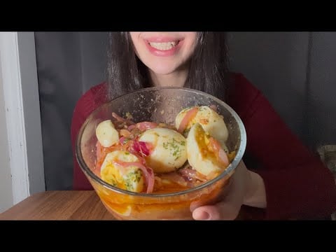 CAJUN EGG AND ONION BOIL ASMR *MESSY EATING*