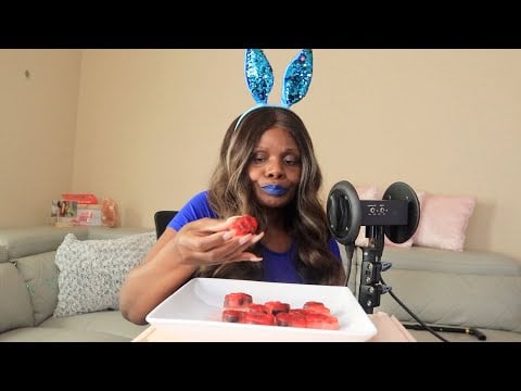 JELLO ICE BUNNIES ASMR EATING SOUNDS
