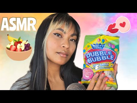 ASMR Chewing Fruit Flavored Dubble Bubble Gum Balls, Crinkle Sounds , Mouth Sounds