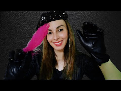 ASMR | LEATHER GLOVES (hand and mouth sounds, tapping, scratching, touching camera, triggers)