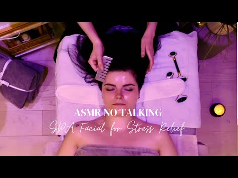 ASMR Spa Skincare Facial for Relaxation & Sleep | Scalp & Facial Massage with music (NO TALKING)