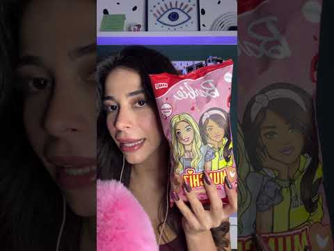 💖 BARBIE VE HELLO KITTY CİPSLERİ DENİYORUZ 😍 #asmr #asmreating #mukbang