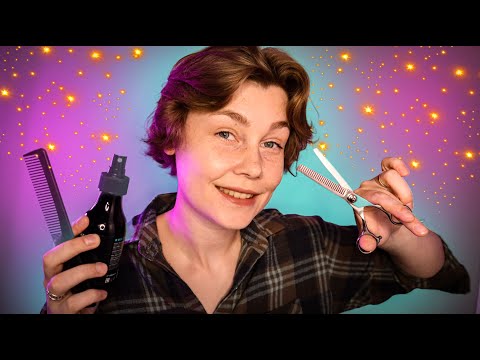 ✂️АСМР стрижка и укладка твоих волос┃трогаю твои волосы┃ASMR relaxing haircut
