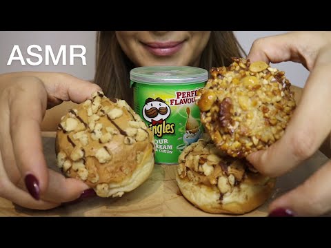 ASMR SALTED CARAMEL DONUTS / ALMOND-HAZELNUT CAKE / PRINGLES / no talking / CREMA ASMR #asmr #sweets