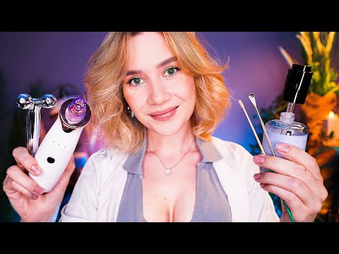 ❗️ АСМР ЗАБОТЛИВЫЙ ВРАЧ ДЕРМАТОЛОГ 👩‍⚕️ Осмотр, Чистка Лица и Уход за Кожей asmr doctor skin exam