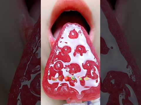 Red Emoji 🍎🍉🍓 #meoasmr #mukbang #emojichallenge #asmrsounds #asmr