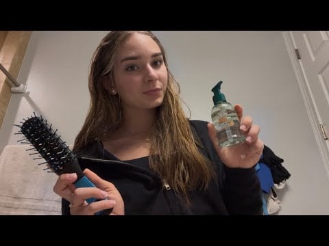 asmr brushing & detangling my hair! + hair care