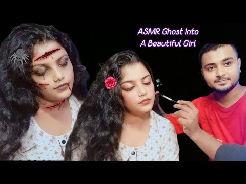 ASMR | Ghost Into A Beautiful Girl Makeup Transformation |  No Talking 💄🤫