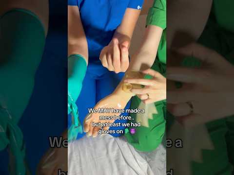 We may have made a mess before… #medicalexam #nurse #latexgloves