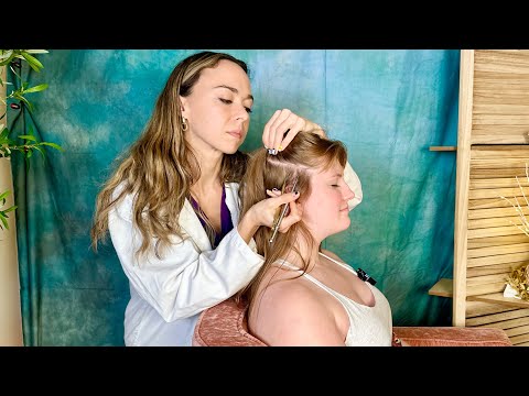 ASMR Most Detailed Scalp Exam |Sensitivity tests, Sharp or Dull, Hair Pulling, Brushing[Real Person]