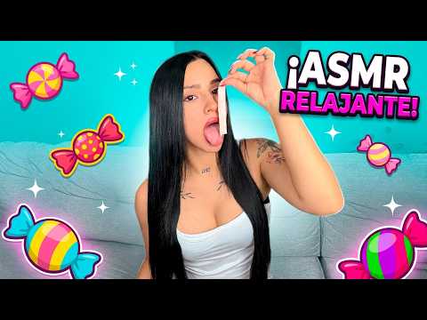 ASMR Mukbang 🍬✨ probando dulces crujientes y suaves (Atención personal y tingle)