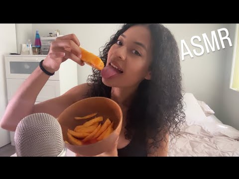 ASMR ESPAÑOL COMEINDO MANGO CON TAJIN Y CHAMOY 🥭 (eating sounds)