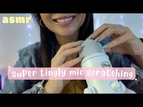 ASMR | *fast and aggressive mic scratching* no cover (long-ish strokes)