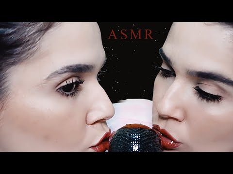 ASMR: BEIJANDO O MICROFONE COM GLOSS / MIC KISSES / UP CLOSE LIPGLOSS APPLICATION - Naiane