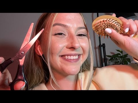 5 Minute ASMR Fast and Aggressive Haircut from your Bestie (me) 😜✂️