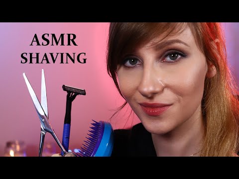 ASMR men's shave #Barber [ROLEPLAY] (shaving, gloves, foam, cleansing, massage, cutting, scissors)