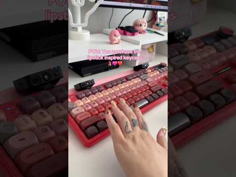 ASMR typing sounds- new keycaps 💄🩷❤️