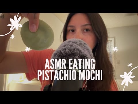 ASMR EATING PISTACHIO MOCHI ICE CREAM 🍡
