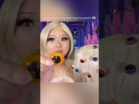 HUMAN EATS MONSTER HEAD EYEBALLS #asmr #eatingsounds #mukbang