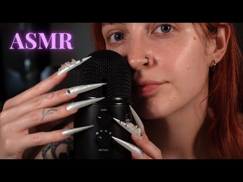 BACKGROUND ASMR | Relaxing sounds to sleep, study or work with LONG NAILS