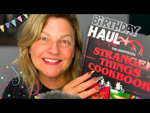 ASMR | Birthday Gift Haul featuring Tingly Tapping on Cards & Gifts with Long Coffin-Style Nails 😍💕🎉