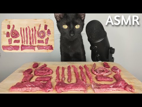 Cat Eating Raw Beef ASMR