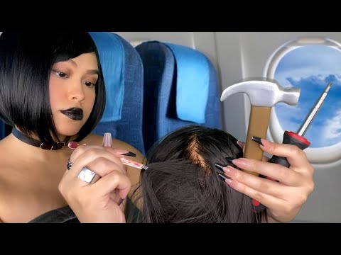 ASMR Weird Date/ Lady on Airplane Gives U Scalp Check + 🧠Brain Rot Lobotomy, Cranial Nerve Exam, gum