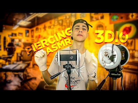 ASMR 3DIO – COLOCANDO PIERCING NAS SUAS ORELHAS *extremamente relaxante*