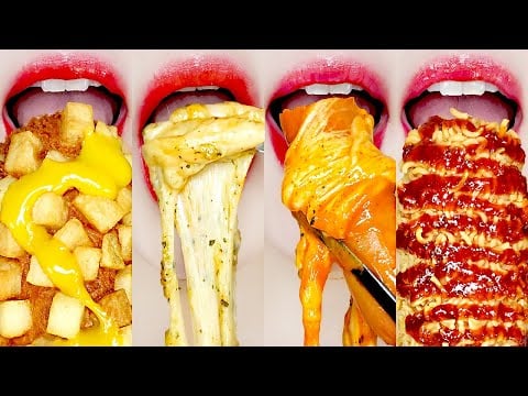 EXTREME Cheese Pull ASMR Mukbang!🧀 Korean Corn Dog & Tteokbokki Fire Noodles