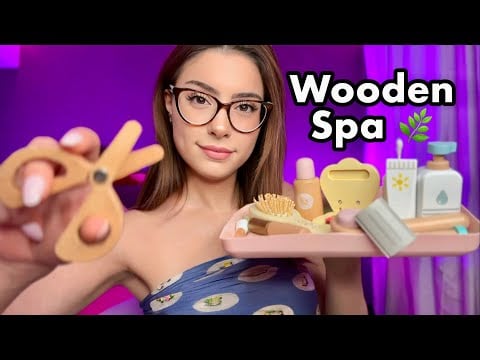 ASMR Wooden Spa 🌿 Wooden Makeup, Wooden Skincare, Wooden Haircut 🌿 Layered Sounds for Sleep