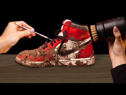 ASMR Cleaning Dirty Shoes - Extremely satisfying!
