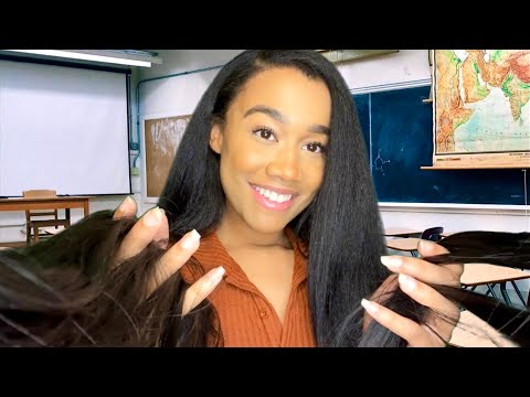 ASMR Girl In The Back Of The Class Plays With Your Hair 💆💞 ASMR Hair Play