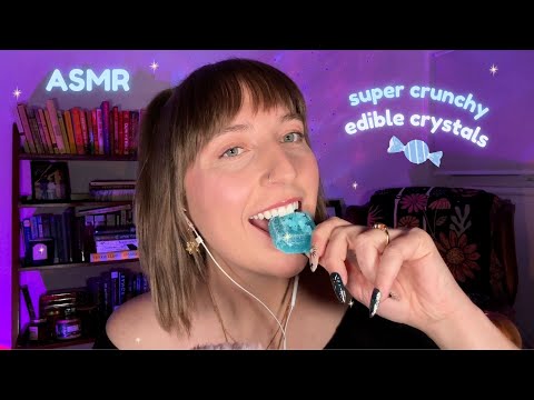 ASMR ✨Edible Crystals✨ Mukbang + Whispers🍬