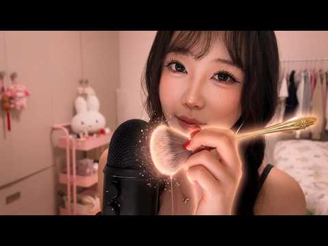 100% Sleepy ASMR 💤 Slow Mouth Sounds & Brush Mic Ear Massage