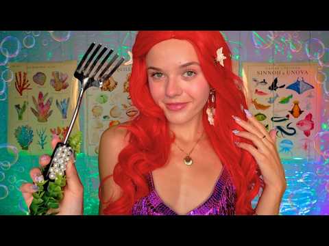 ASMR Mermaid Classes With Ariel + Dinglehopper Collection 🔱🐠 (hair brushing, shell tracing, etc)