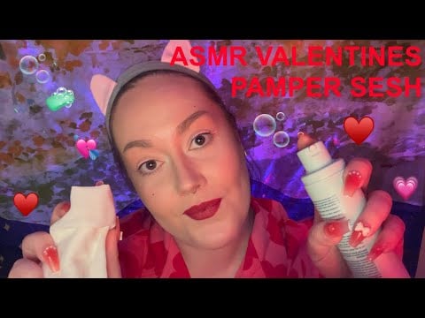ASMR | BFF Valentine's Day Pampering Sesh - Cleansing, Serum, Eye Masks & More! - Personal Attention