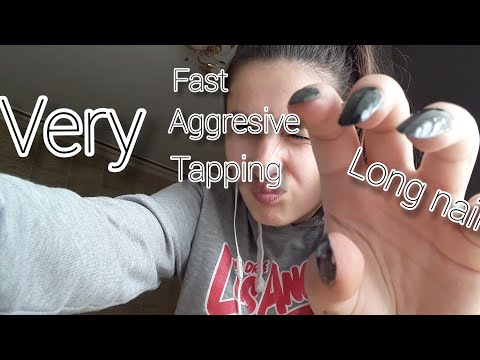 Very fast and aggresive tapping with long nails/