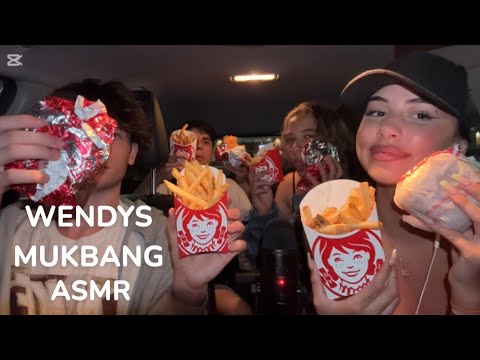 ASMR MUKBANG wendys 🍔WITH FRIENDS