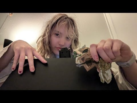 Decorate my laptop with me ASMR sticker sounds + yap
