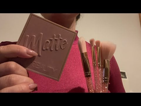 ASMR doing your pink makeup for a date 💕🎀 no talking 