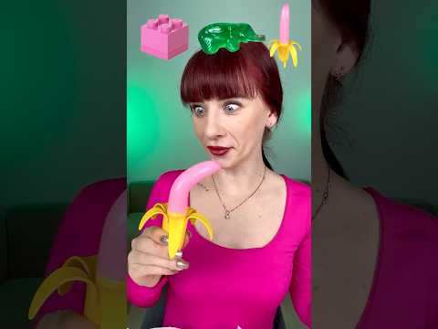 ASMR Giant Jelly Block, Gummy Bananas #mukbang #challenge