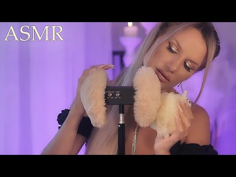 1 HOUR ASMR 💜 Soft Fluffy Sounds and Rain Ambience for Deep Sleep 😴✨⛈